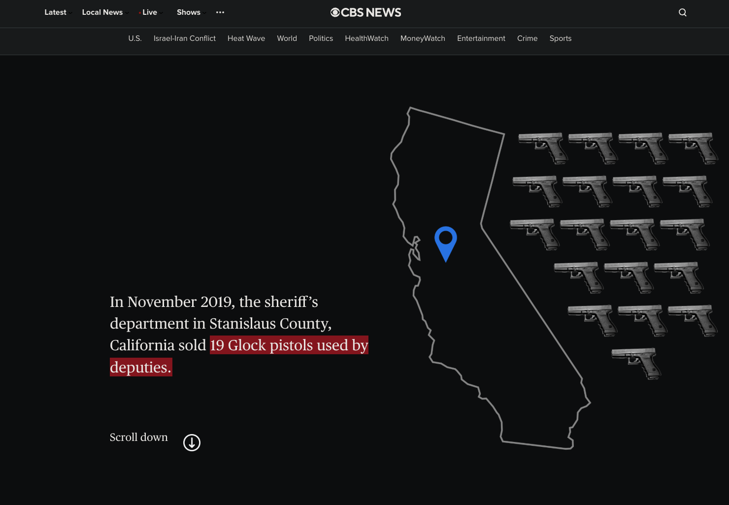 Shot by a civilian wielding a police gun